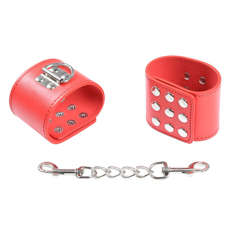Manette BDSM Rosse con Chiusura a Scatto Ohmama Fetish