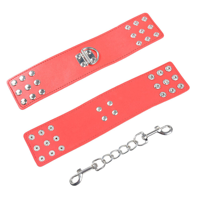 Manette BDSM Rosse con Chiusura a Scatto Ohmama Fetish