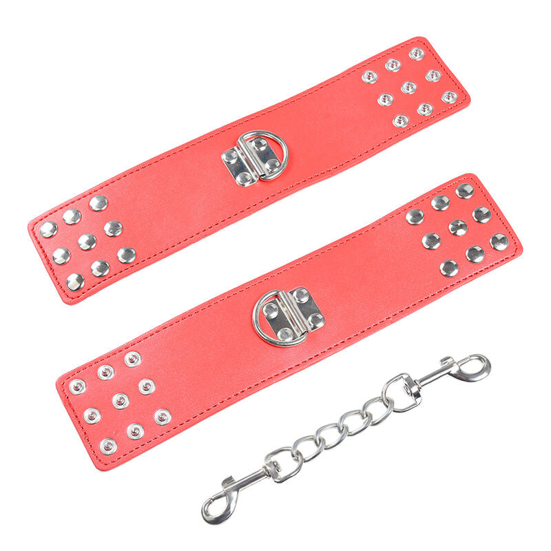 Manette BDSM Rosse con Chiusura a Scatto Ohmama Fetish