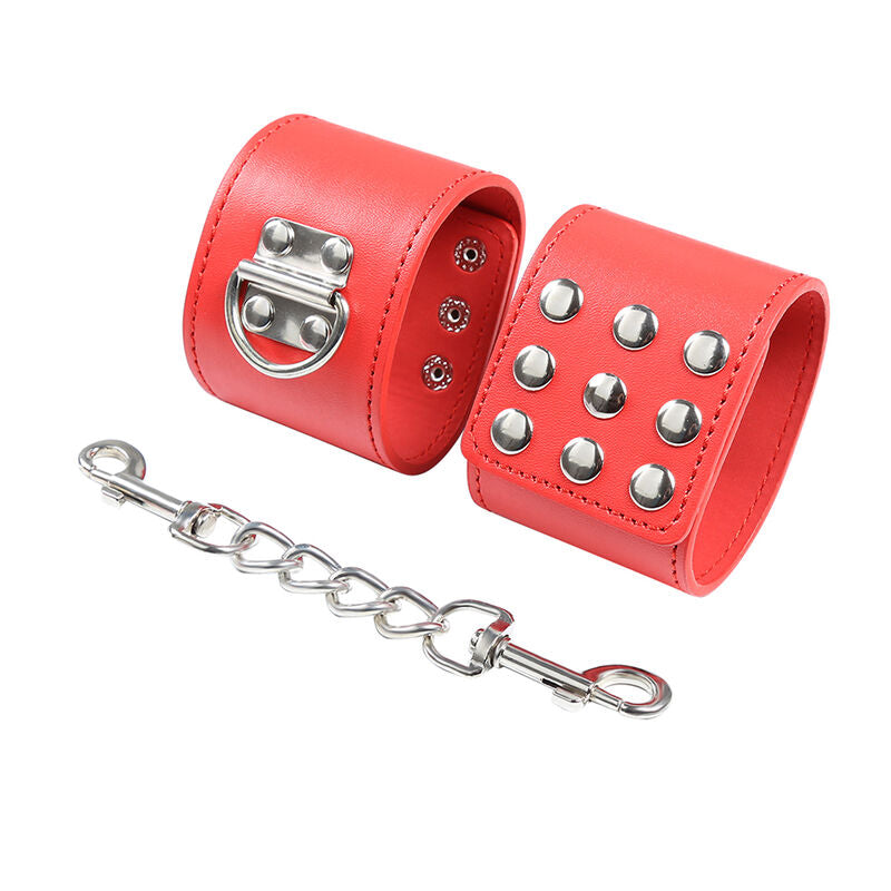 Manette BDSM Rosse con Chiusura a Scatto Ohmama Fetish