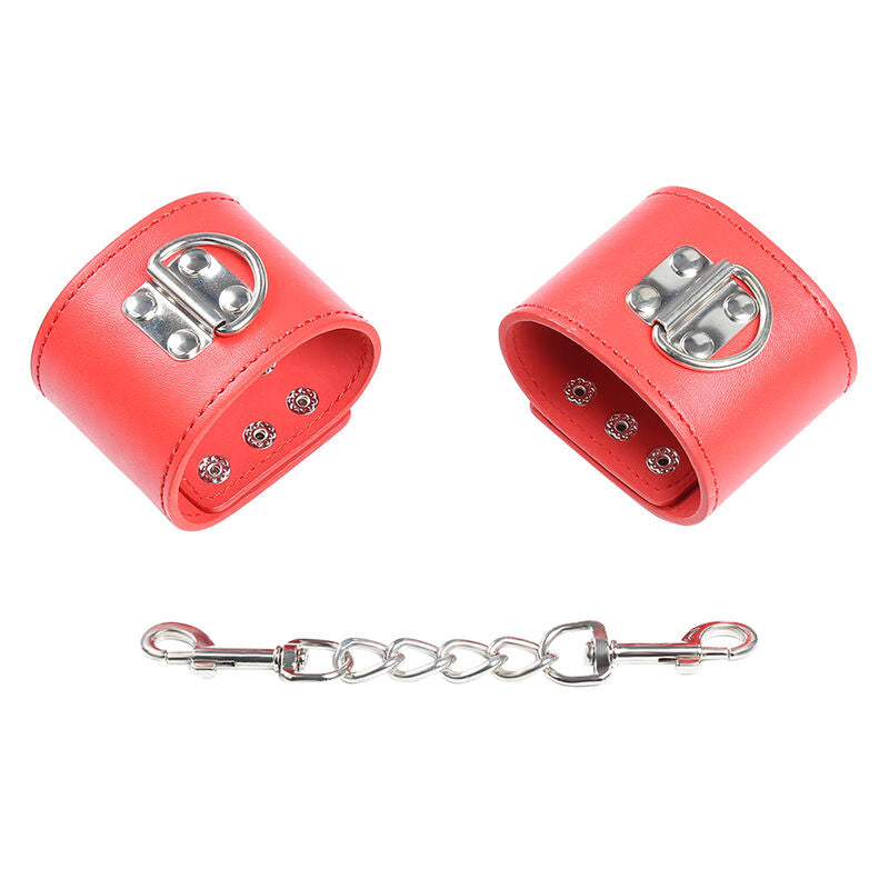Manette BDSM Rosse con Chiusura a Scatto Ohmama Fetish