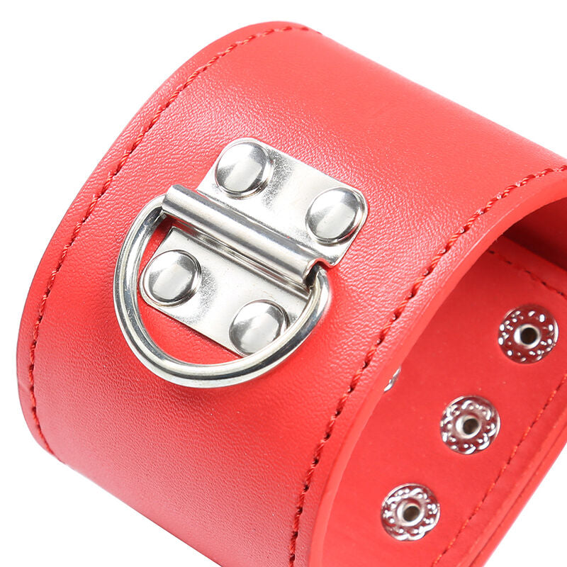 Manette BDSM Rosse con Chiusura a Scatto Ohmama Fetish