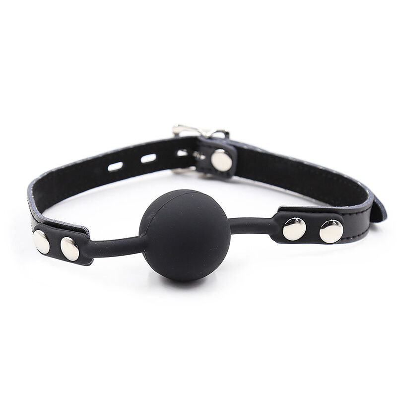 Bavaglio Ball Gag BDSM Ohmama Fetish — Silicone e Pelle