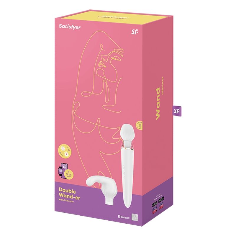 Vibratore Wand Satisfyer Double Wand-er — App, 2 Testine