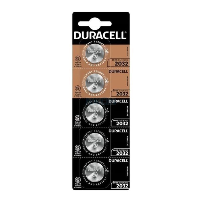 Batterie Bottone Litio CR2032 3V Duracell — 5 Unità