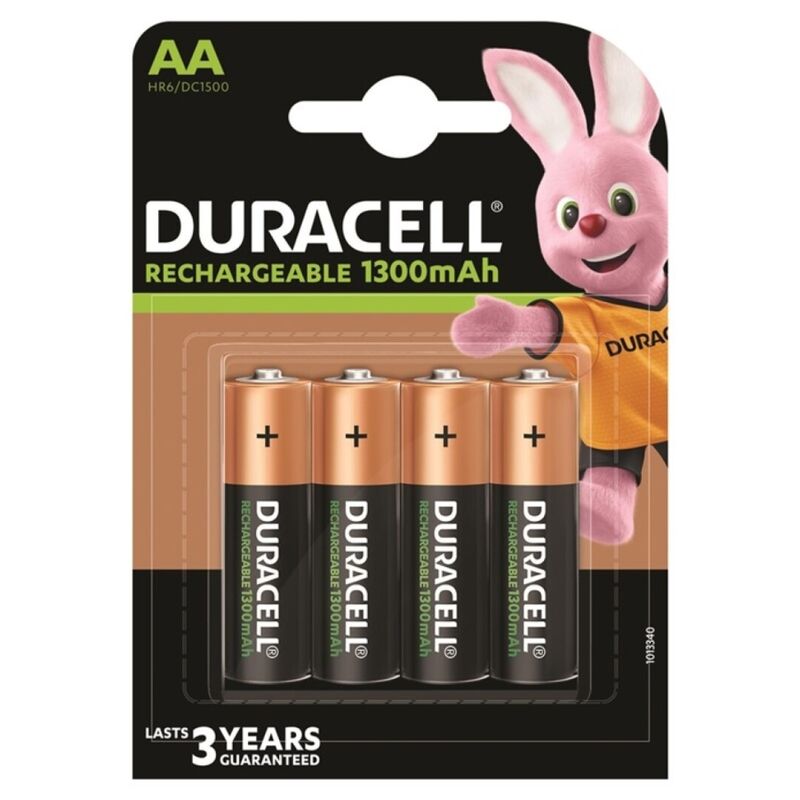 Batterie Ricaricabili AA Duracell HR6 — 1300 mAh, 4 Unità