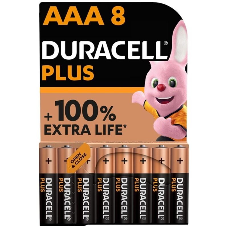 Batterie Alcaline AAA Duracell Plus Power 100 — 8 Unità