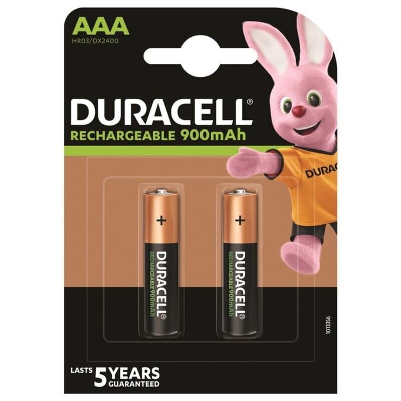 Batterie Ricaricabili AAA Duracell HR03 — 900 mAh, 2 Unità