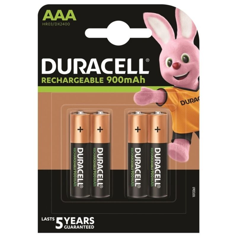 Batterie Ricaricabili AAA Duracell HR03 — 900 mAh, 4 Unità