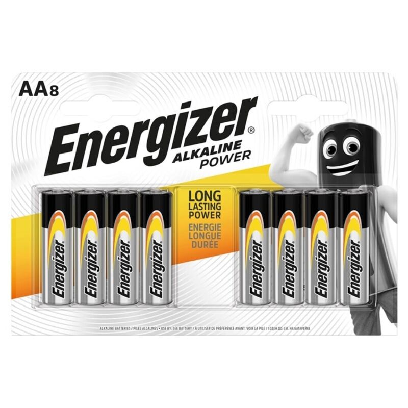 Batterie Alcaline AA Energizer Power LR6 — 8 Unità