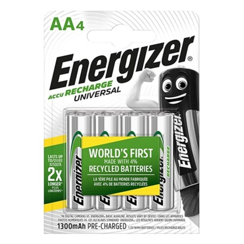 Batterie Ricaricabili AA Energizer HR6 — 1300 mAh, 4 Unità