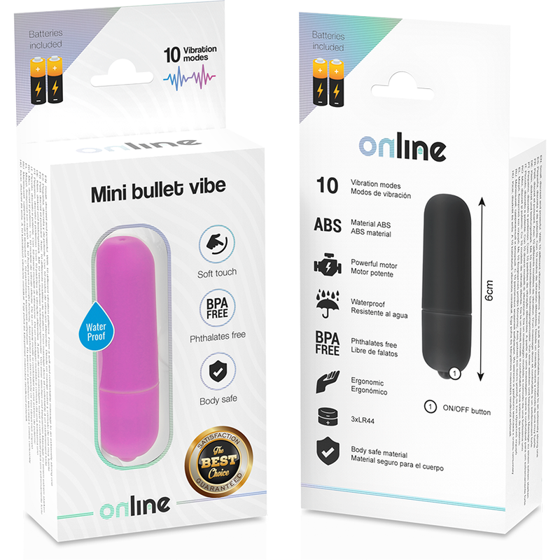 Vibratore Bullet Mini Online — 10 Modalità, Lilla