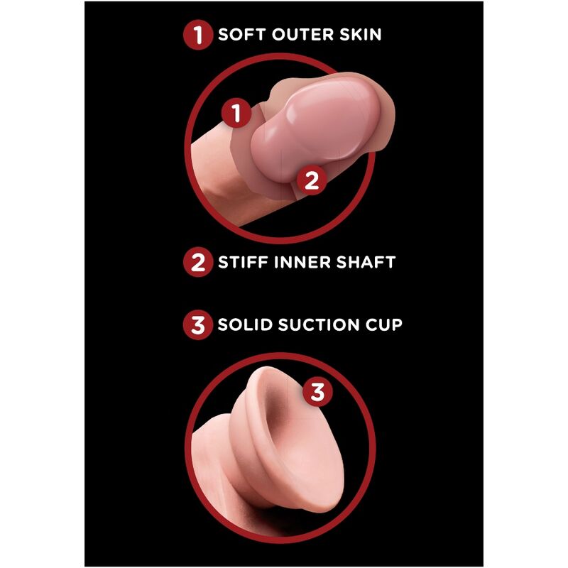 Dildo Realistico con Sfere Oscillanti King Cock Plus — 15,2 cm