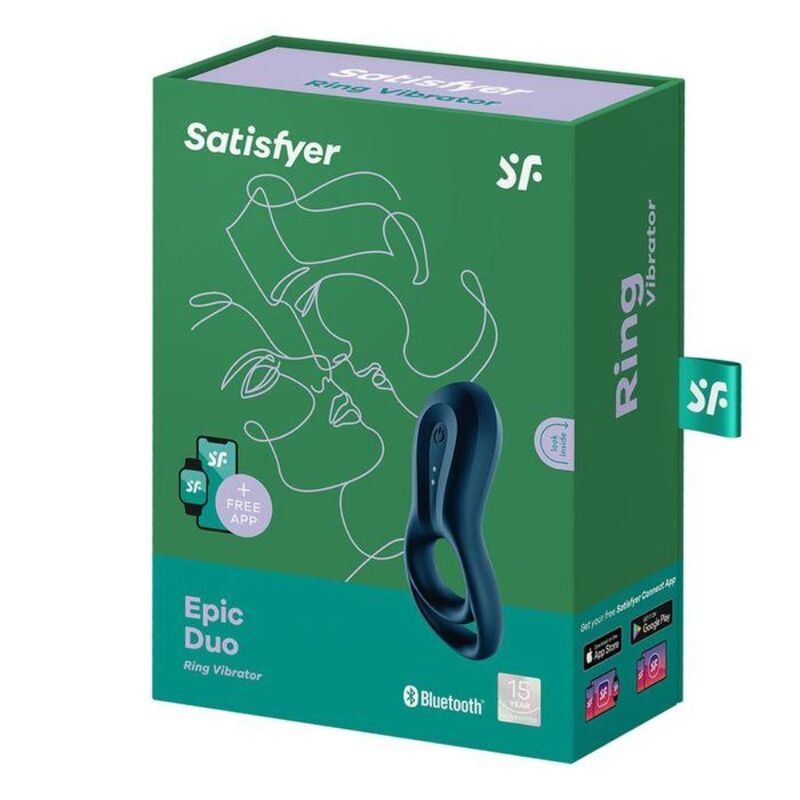 Anello Fallico Vibrante Satisfyer Epic Duo — Blu