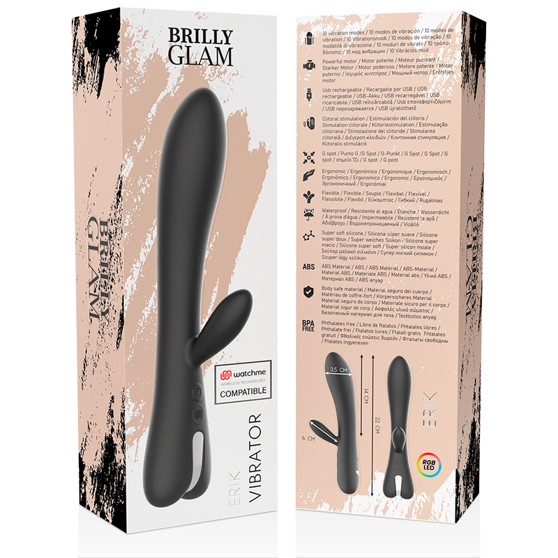 Vibratore Rabbit Brilly Glam Erik — Wireless, 10 Modalità