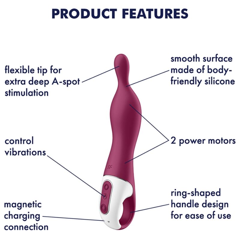Vibratore Punto A Satisfyer A-Mazing 1 — Silicone, Doppio Motore