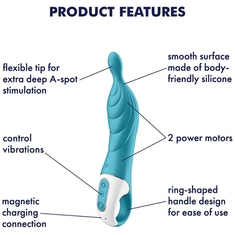 Vibratore Punto A Satisfyer A-Mazing 2 — Silicone, Turchese