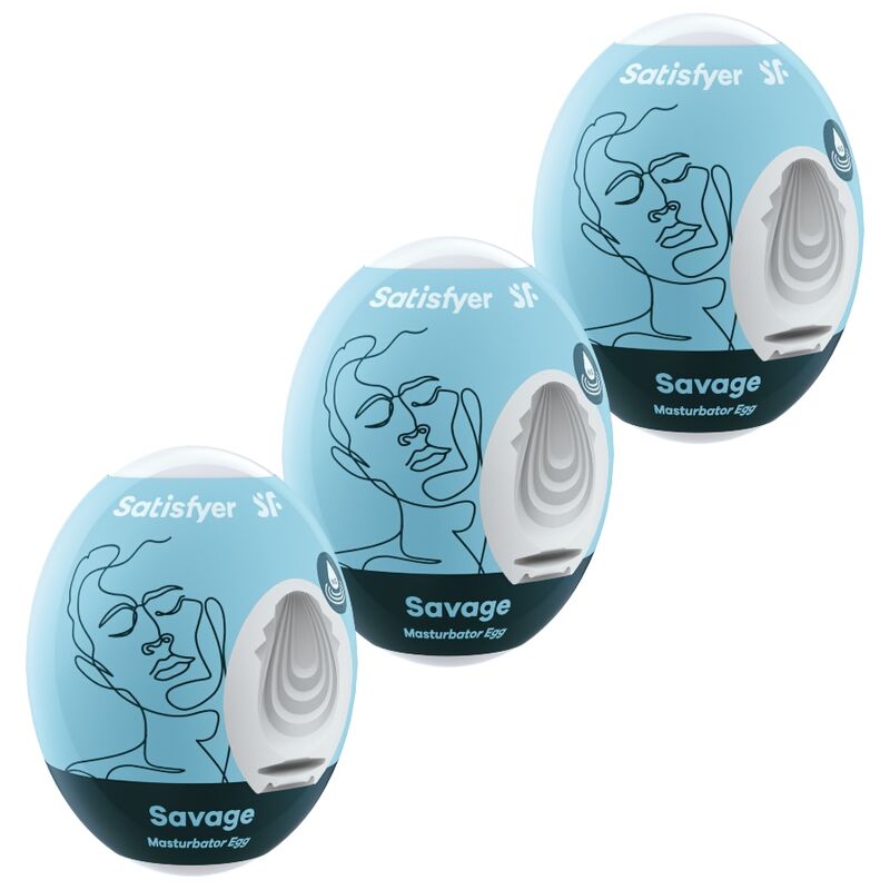 Masturbatore Maschile a Uovo Satisfyer Eggcited Savage — 3 Pz