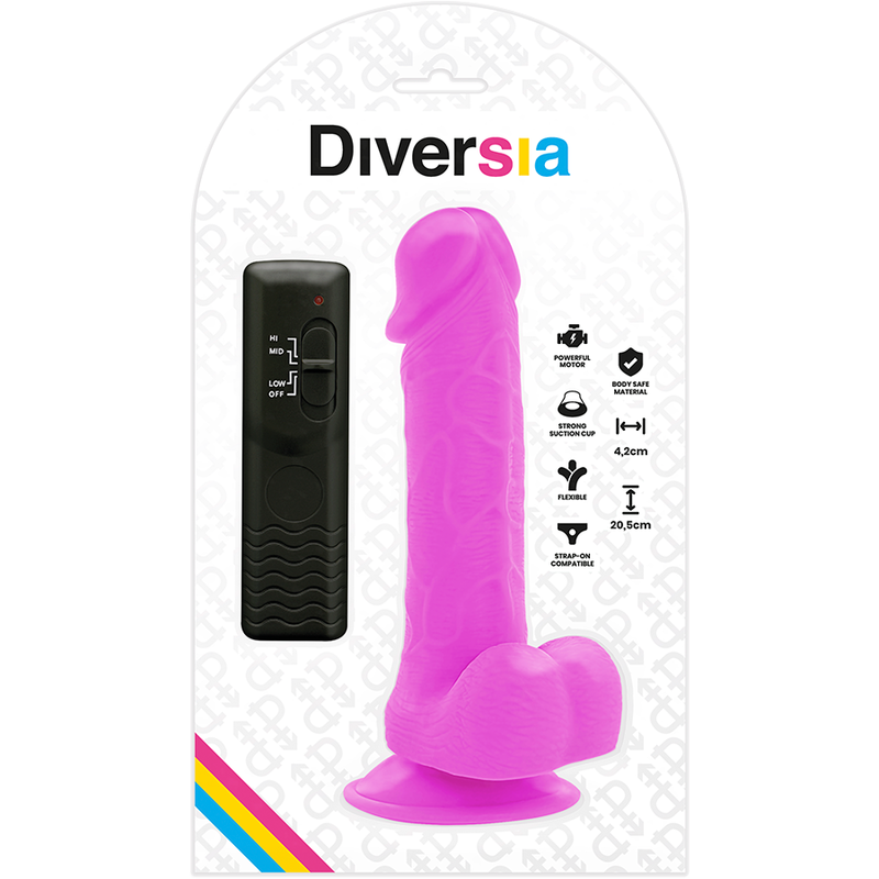 Dildo Vibrante Flessibile Diversia — Silicone, 20.5 cm