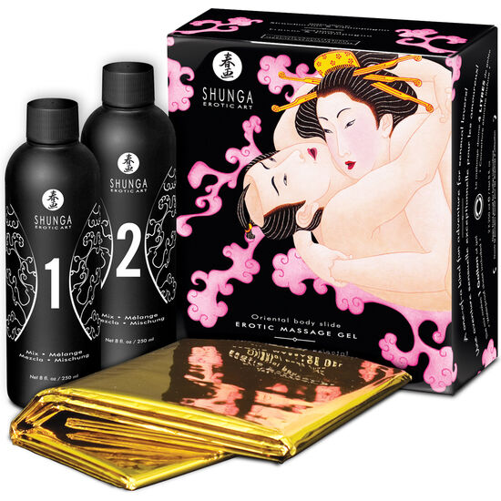 Olio da Massaggio Erotico Shunga Corpo a Corpo — Fragola e Champagne