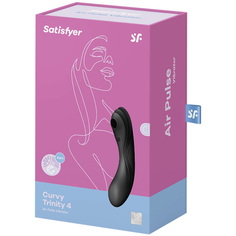 Vibratore Rabbit Air Pulse Satisfyer Curvy Trinity 4 — Nero