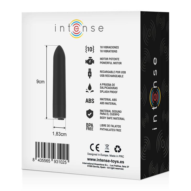 Vibratore Bullet Intense — 10 Modalità, 8,5 cm