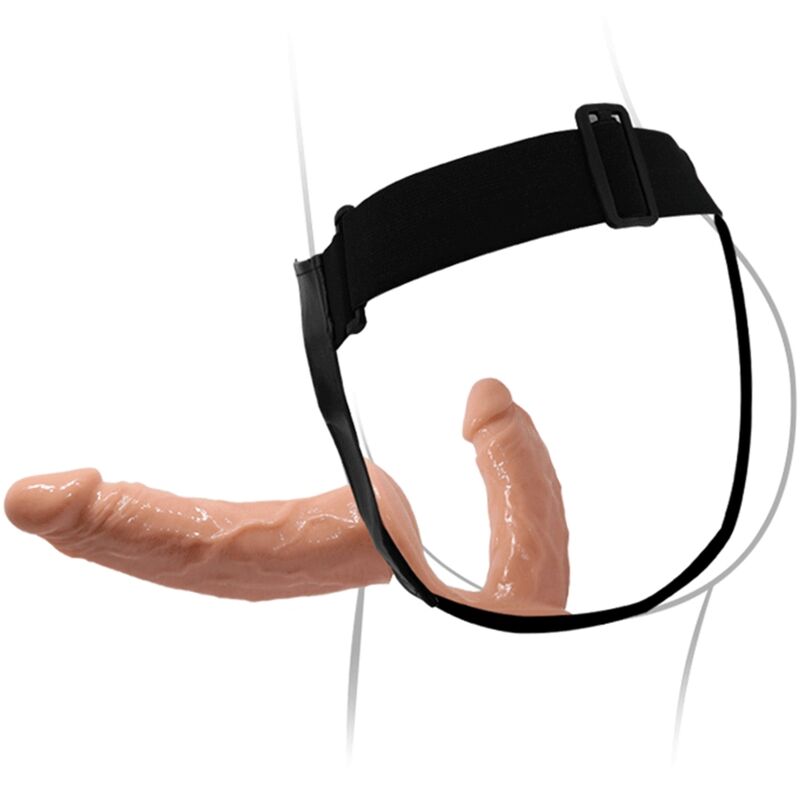 Imbracatura Strapless con Doppio Dildo Baile Ultra — TPR