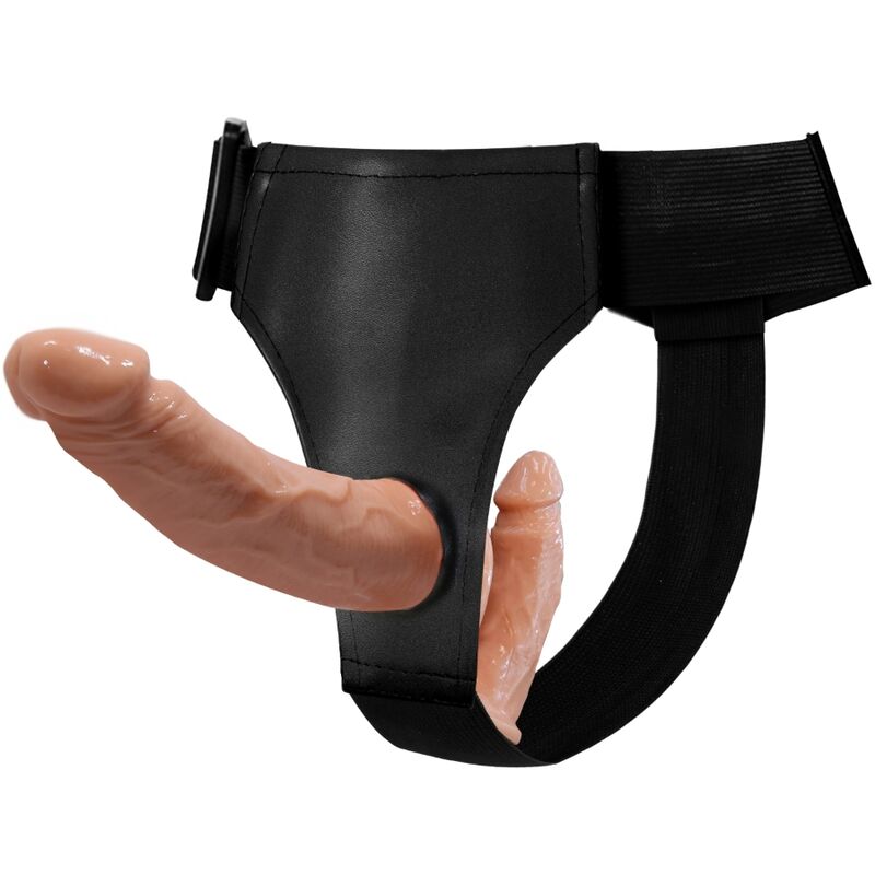 Imbracatura Strapless con Doppio Dildo Baile Ultra — TPR