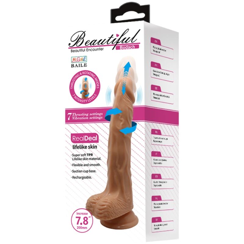 Dildo Realistico Vibrante e Rotante Baile Bodach — 20 cm