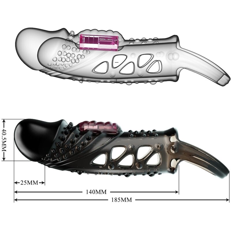 Guaina Fallica Vibrante Pretty Love Cecelia — TPR, Nero