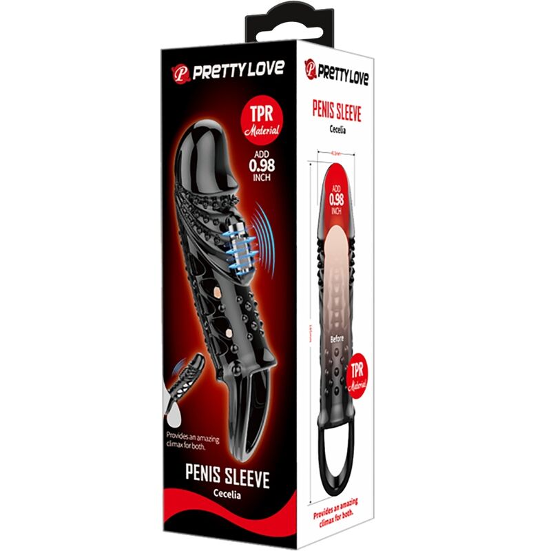 Guaina Fallica Vibrante Pretty Love Cecelia — TPR, Nero