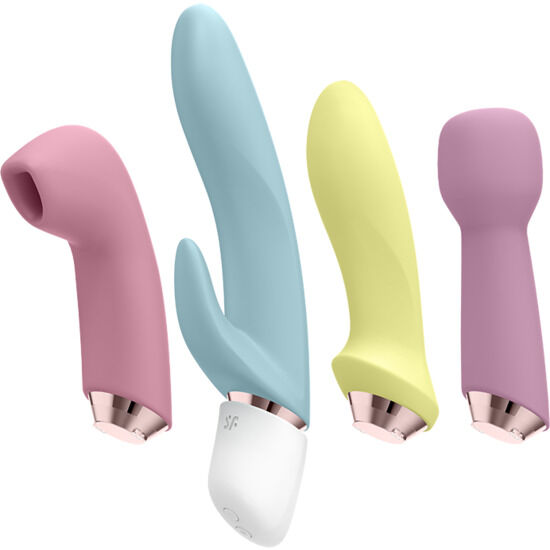 Kit Vibratore Rabbit e Succhia Clitoride Satisfyer Marvelous Four
