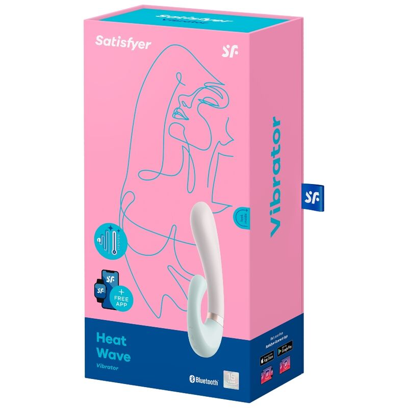 Vibratore Rabbit Riscaldante Satisfyer Heat Wave — App, Bianco