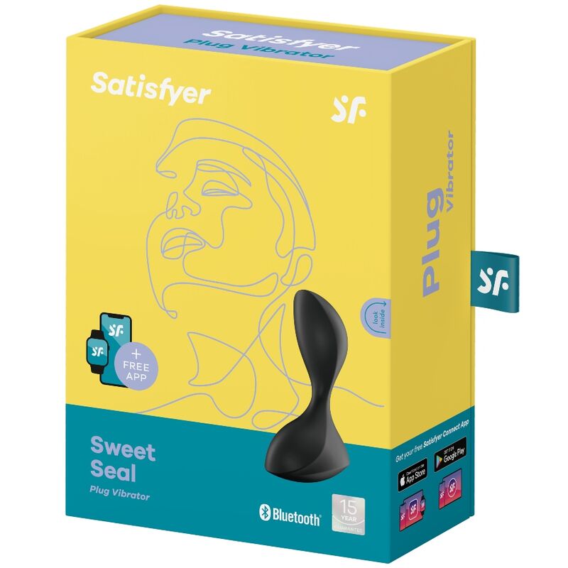 Plug Anale Vibrante App Satisfyer Sweet Seal — Silicone, Nero