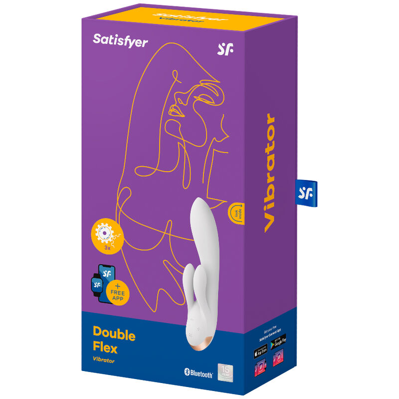 Vibratore Rabbit App Satisfyer Double Flex — Bianco