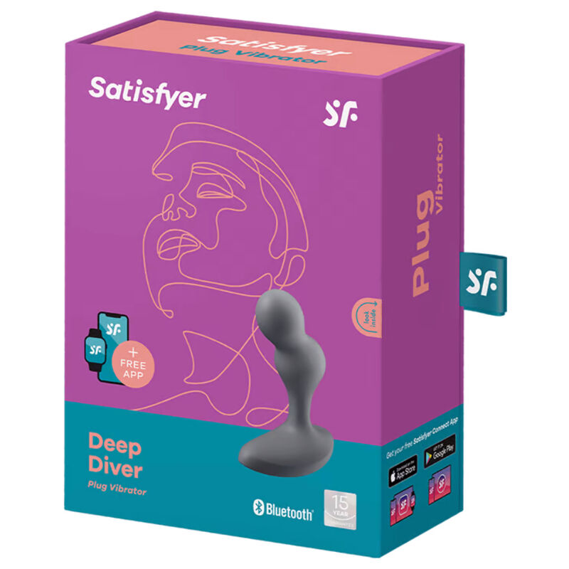 Plug Anale Vibrante Satisfyer Deep Diver — App Connect, Grigio