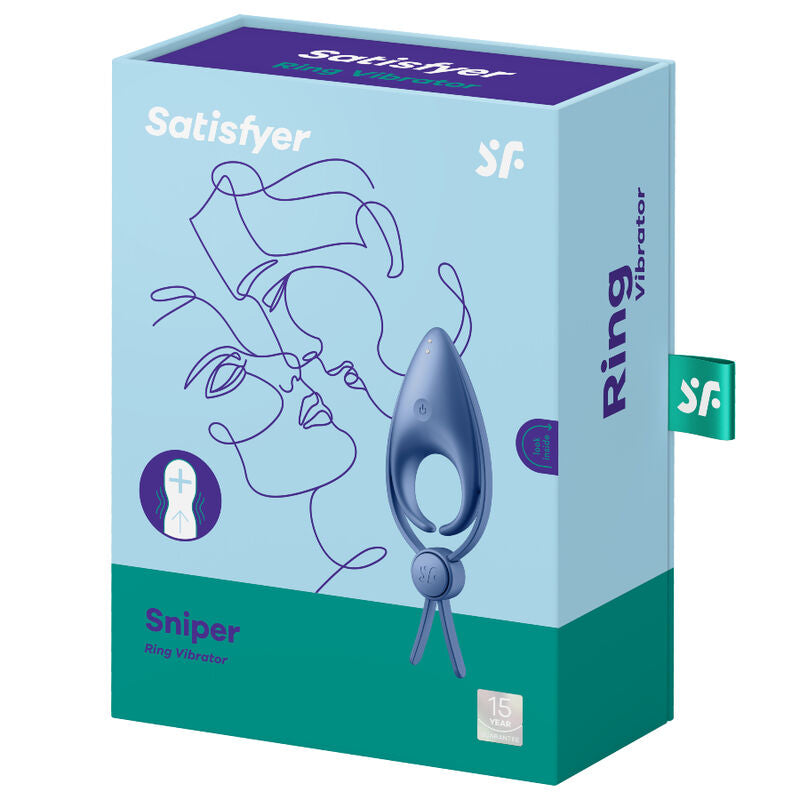 Anello Fallico Vibrante Satisfyer Sniper — Silicone, Blu