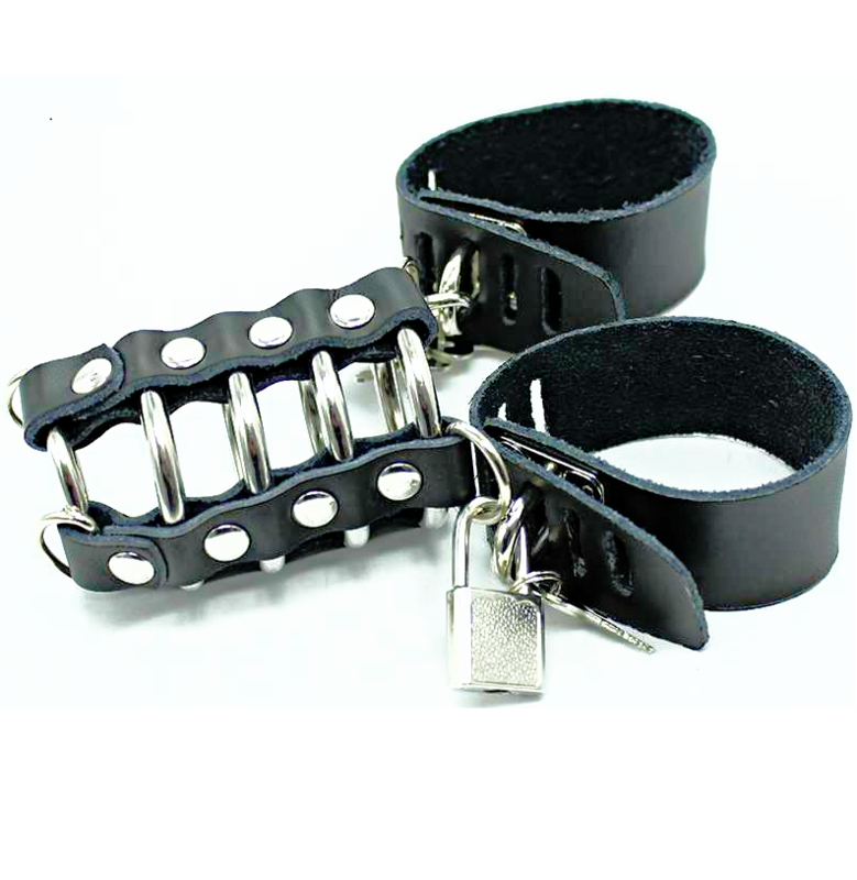 Gabbia per Pene BDSM Ohmama Fetish — Anelli Metallo e Cinturini Pelle