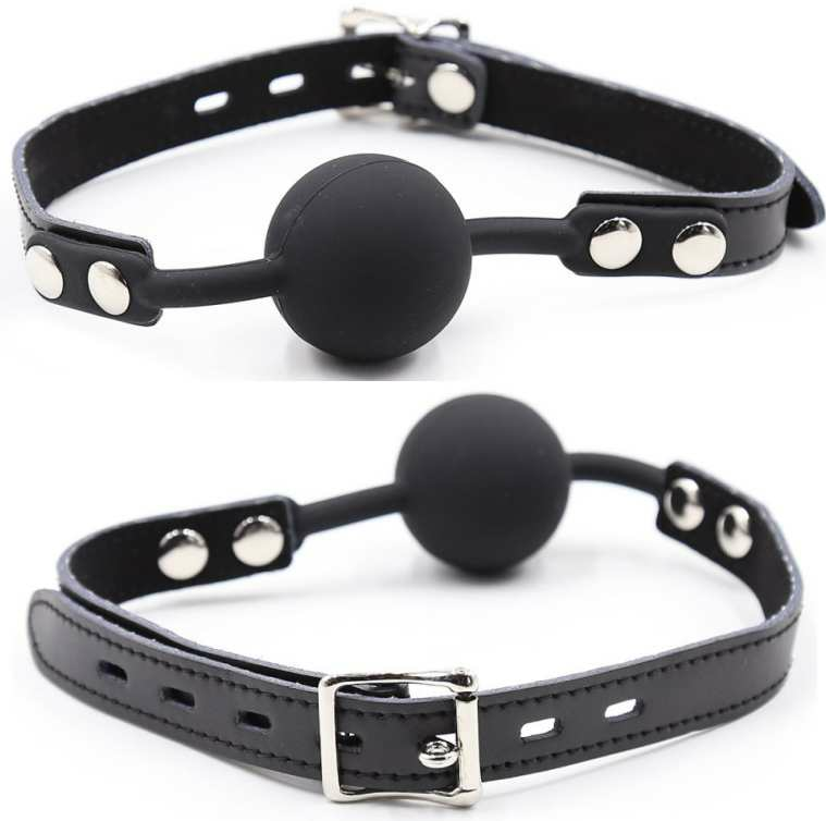 Bavaglio Ball Gag BDSM Ohmama Fetish — Silicone e Pelle