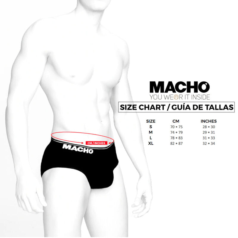 Slip Uomo con Coppa di Rinforzo Macho MS24R — Lycra, XL