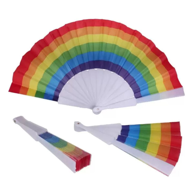 Ventaglio LGBT Arcobaleno Pride — Tessuto, Bandiera Rainbow