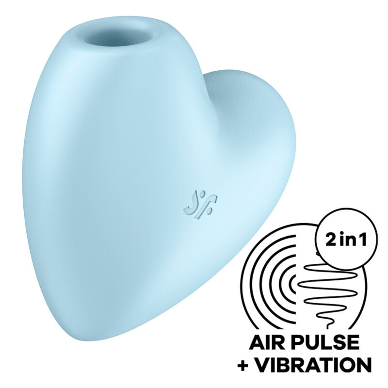 Succhia Clitoride Vibrante Satisfyer Cutie Heart — Blu