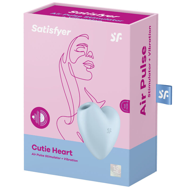 Succhia Clitoride Vibrante Satisfyer Cutie Heart — Blu