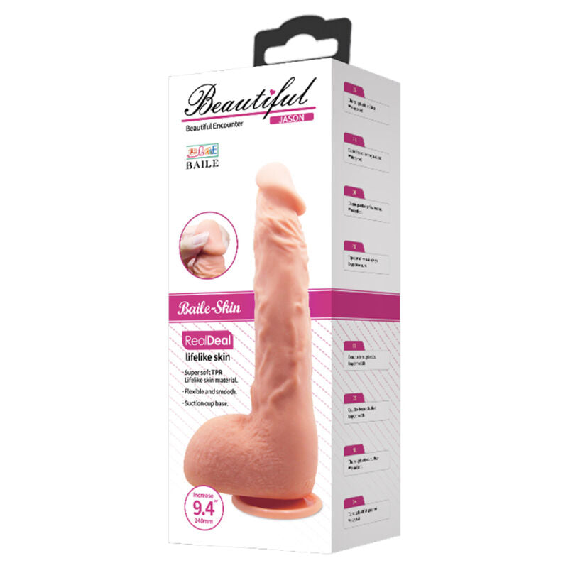 Dildo Realistico Punto G Baile Jason — TPR, 24 cm