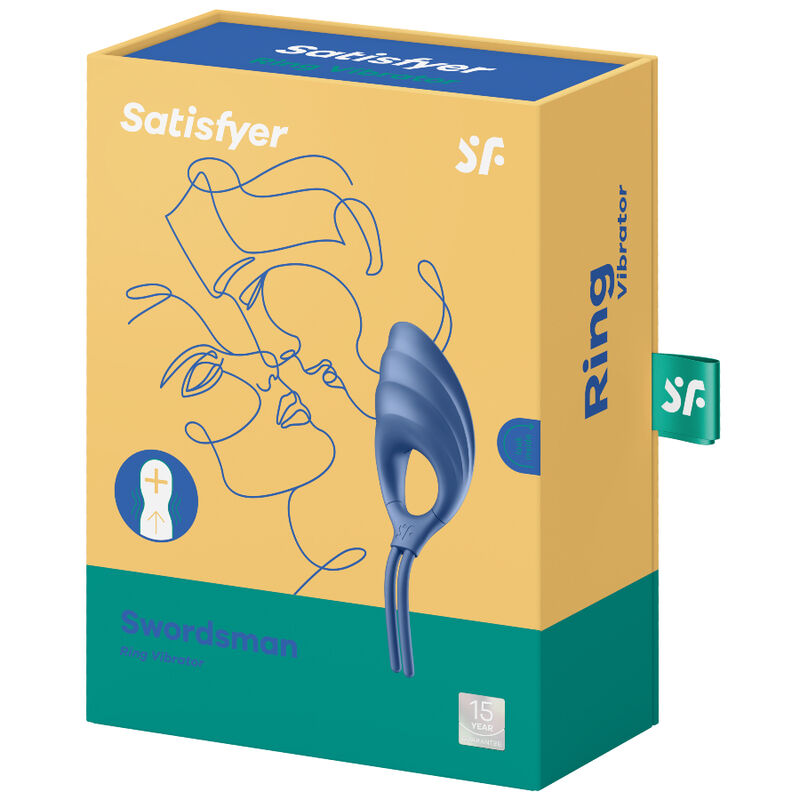 Anello Fallico Vibrante Satisfyer Swordsman — Silicone, Blu