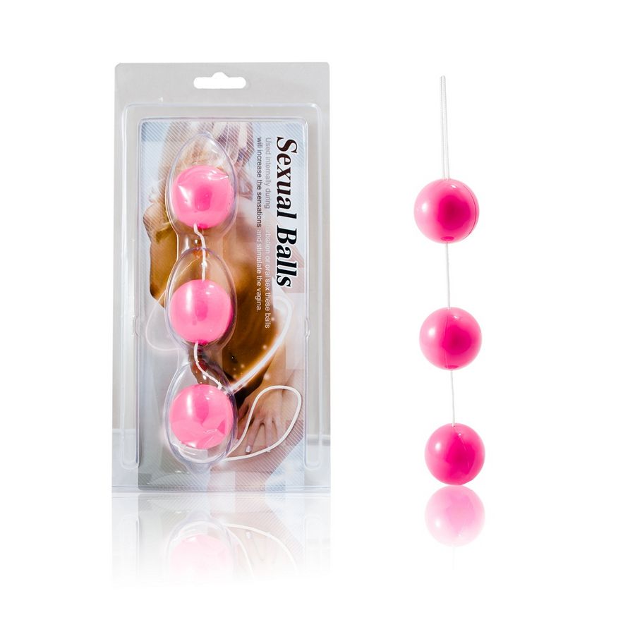 Palline Anali e Vaginali Baile — ABS, 3 Sfere, 20 cm, Rosa