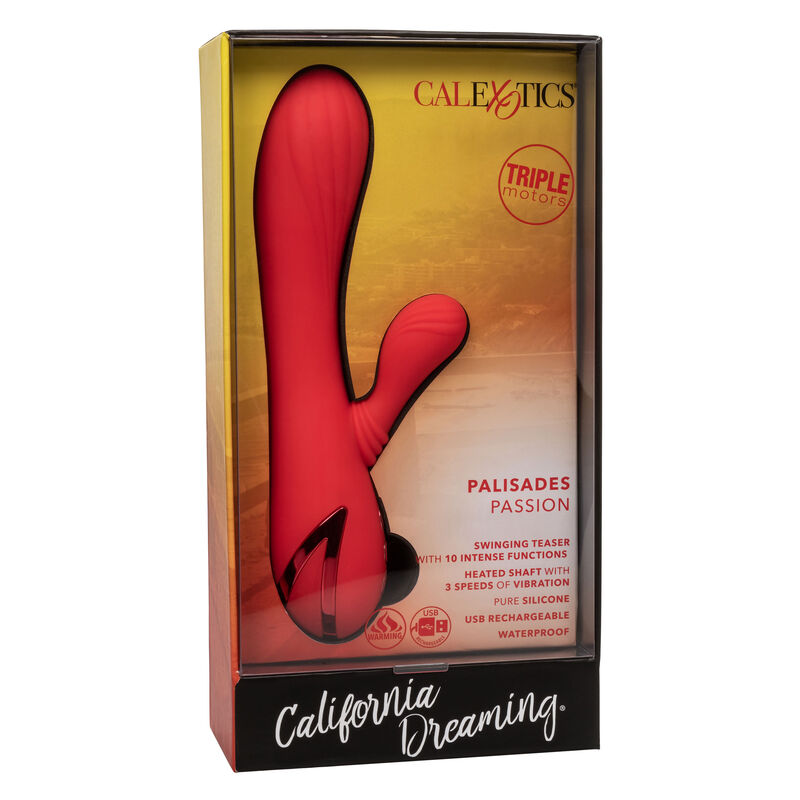 Vibratore Rabbit Riscaldato Calexotics Palisades Passion — Rosso