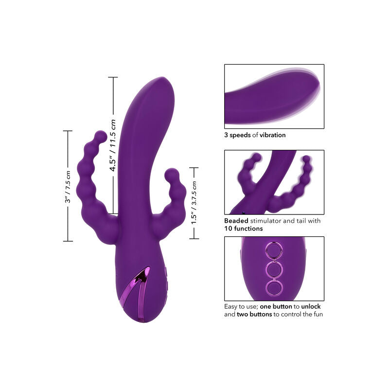 Vibratore Rabbit Doppia Penetrazione Calexotics Long Beach — Viola