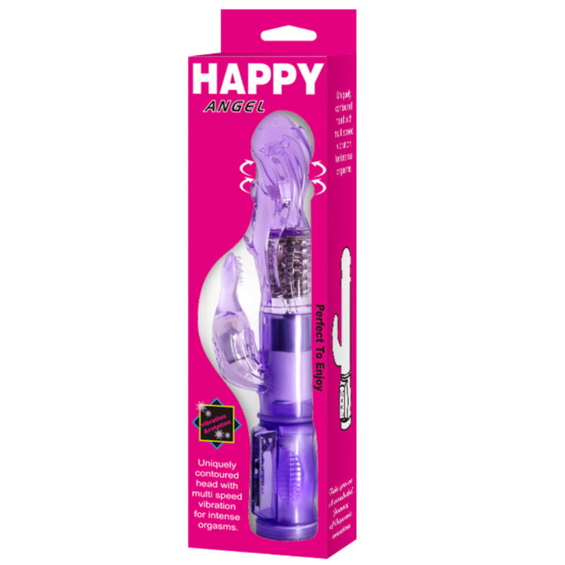Vibratore Rabbit Rotante Baile Happy Angel — Gelatina, Lilla