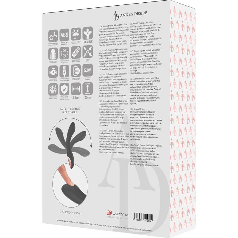 Vibratore Curvo con App Anne's Desire — Tecnologia WatchMe, Nero